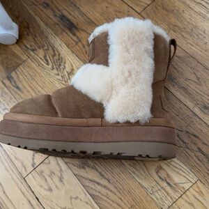 UGG Tan Winter Boots with Cream Fur